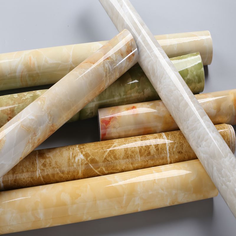 Marble Wallpaper PVC Adhesive Self-Stick 3D Waterproof Sticker for Kitchen Bathroom Furniture Desktop Wall 122cm Width