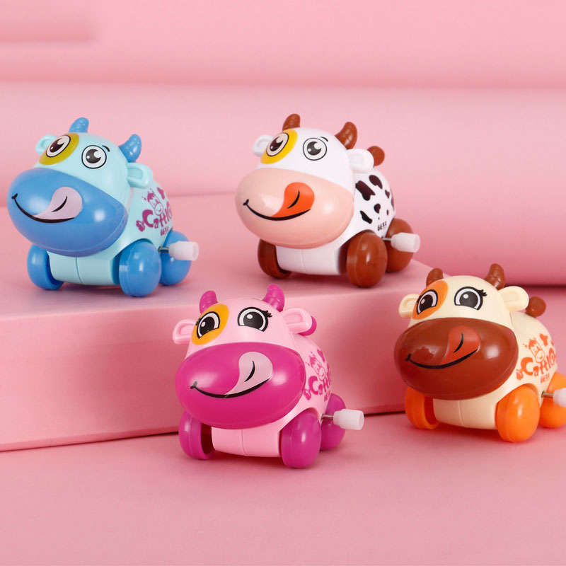 PVC Wind Up Easter Puzzle Toys for Kids Cute Animals Toy Cow Walking Jumping Clockwork Bulk Birthday Gift Party Favors