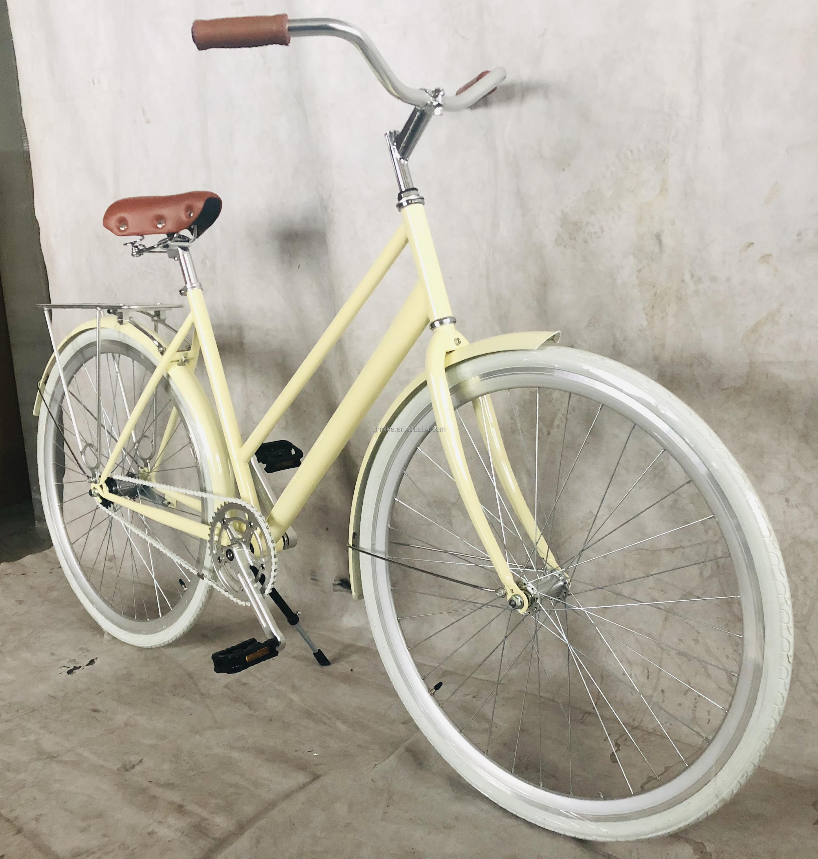 26" Lady City Bike with Hi-Ten Steel Frame Coaster Brake Rear Rack and OEM/ODM Options