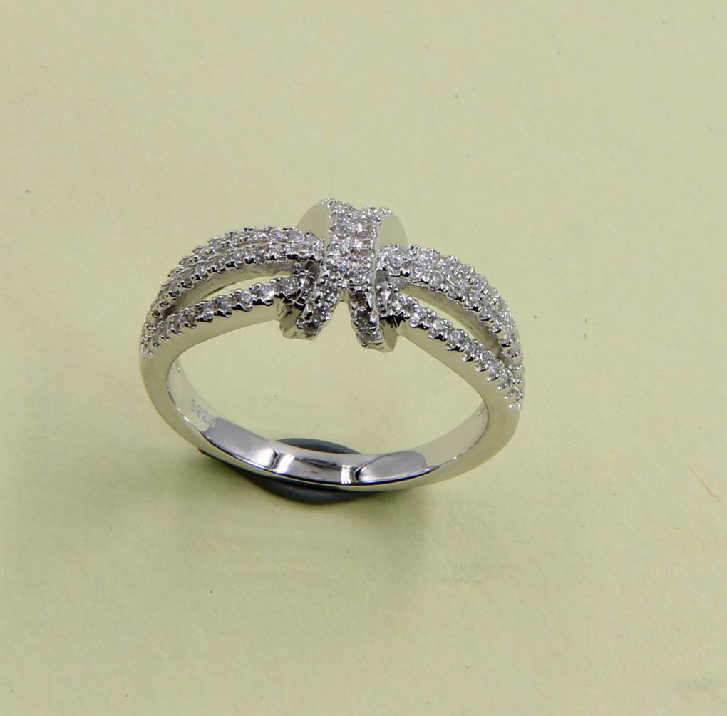 925 Sterling Silver CZ Rings With Pave Setting Round Marquise Oval Heart Cubic Zirconia Plain Silver Ring Modern