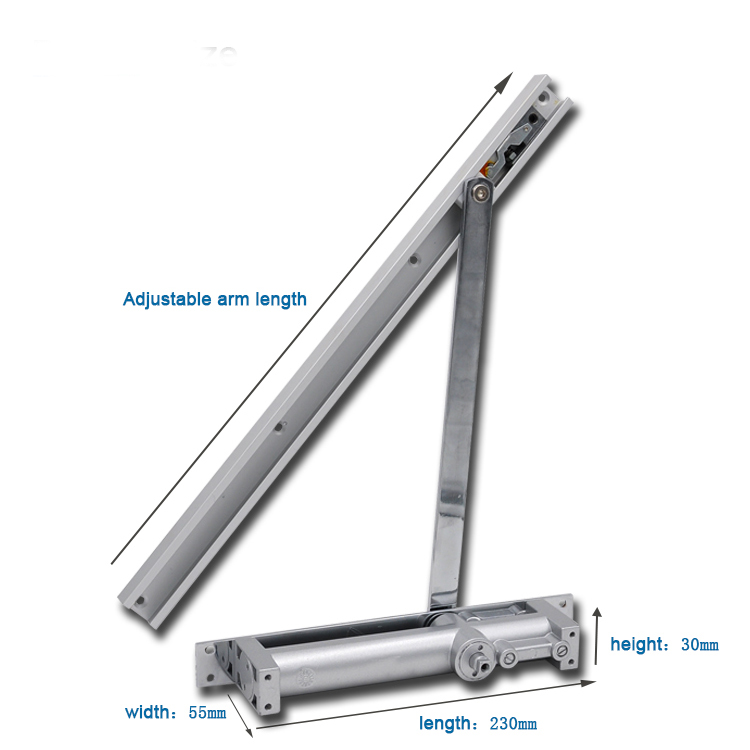 Two Adjustable Speed Concealed Door Closer Hold Open Silent Motion for Max Door Weight 60-85kg