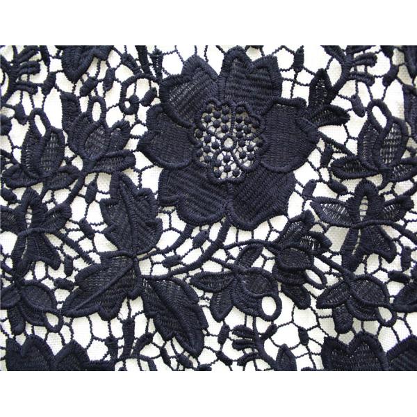 New dyeable lace fabric flower design black crochet cotton lace new design water soluble african fabrics