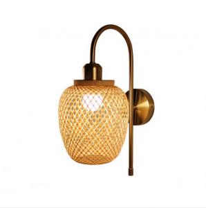 Quality Nodic Woven Bamboo Rattan Wall Lights For Bedroom Living Room Decoration wholesale