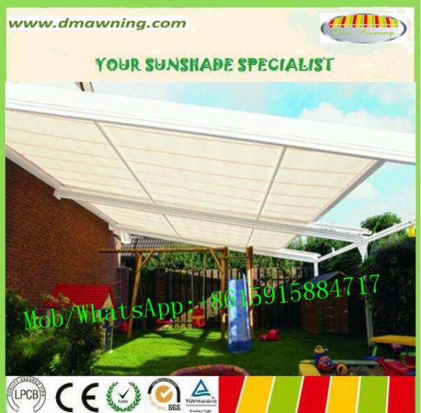 PVC Motorized Louvered Pergola Roof Sunshade Aluminum Patio Covers
