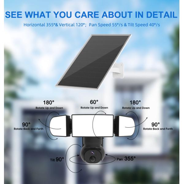 Solar Power Wi-Fi Connectivity Home Security Camera covering 0-15M PIR Solar Light Camera