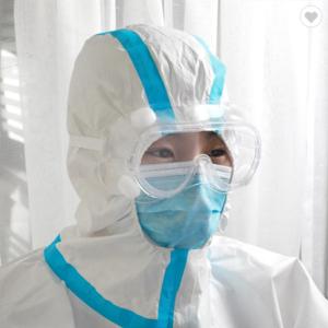 Quality Protective Non Woven Isolation Gown , 160 - 185cm White Disposable Overalls wholesale