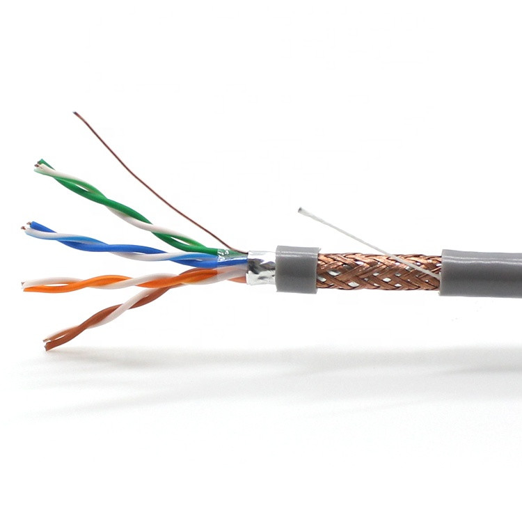 High Speed Solid Bare Copper 24AWG 26AWG 0.5mm FTP Cat5e Cable