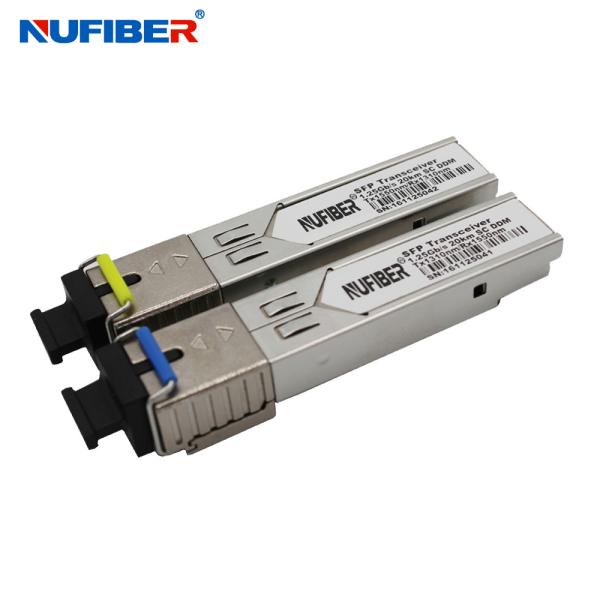 Quality Tx1310nm / Rx1550nm SC 20km WDM 1.25G SFP Transceiver wholesale