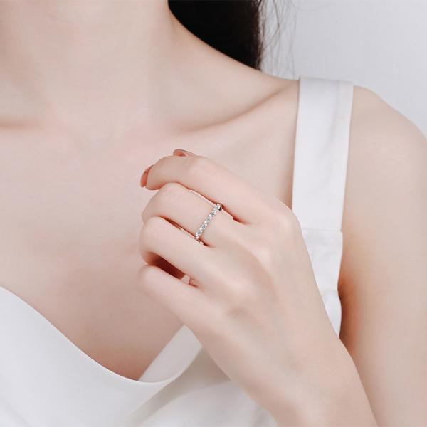 Silver 925 Stainless Steel Ring Gold Moissanite Diamond Women Wedding Rings