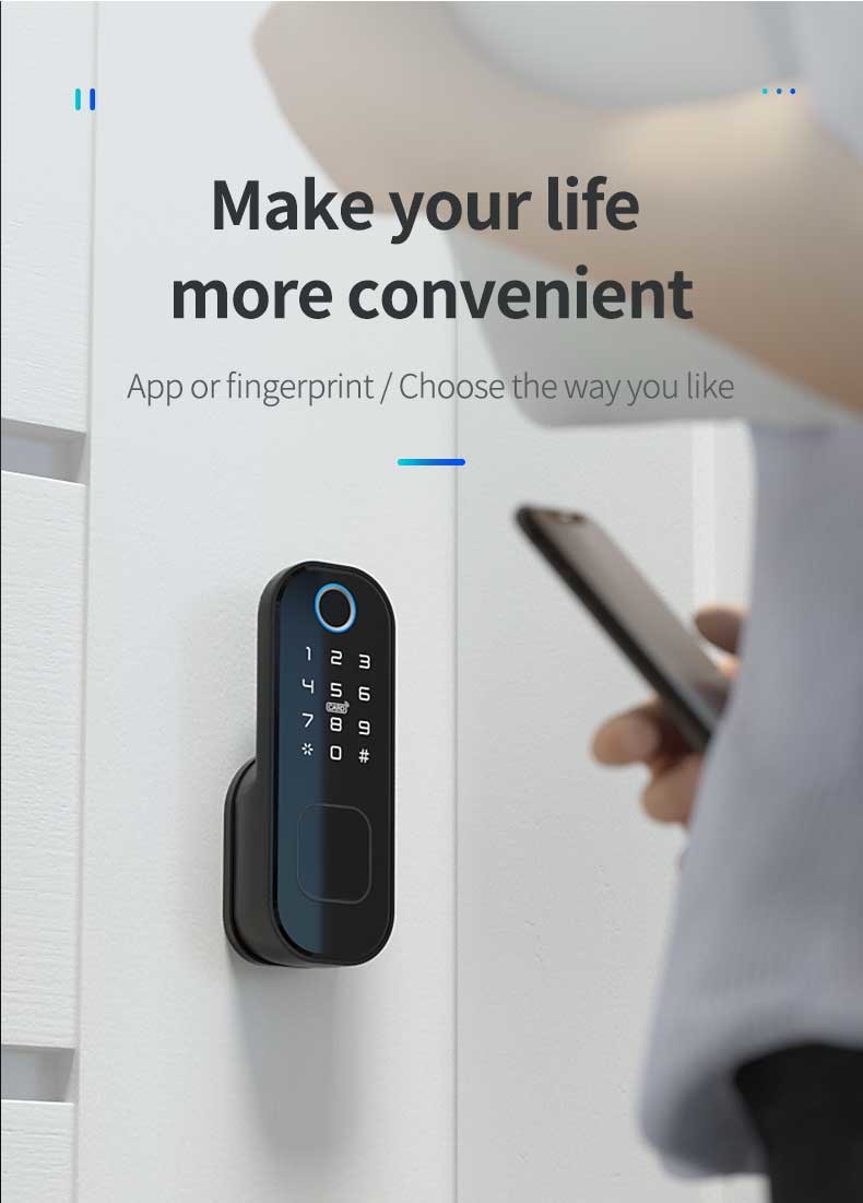 Smart Home Waterproof Electric Rim Lock With Tuya APP Control WIFI Outdoor