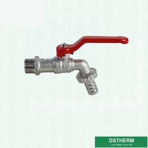 China Aluminum Handle Brass Tap Customized Brand Middle Weight Brass Ball Bibcock Valve For Wash Machines on sale