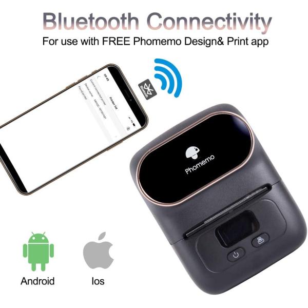 BT Thermal Label Maker Printer for Android iOS 20-45mm/s Printing Speed