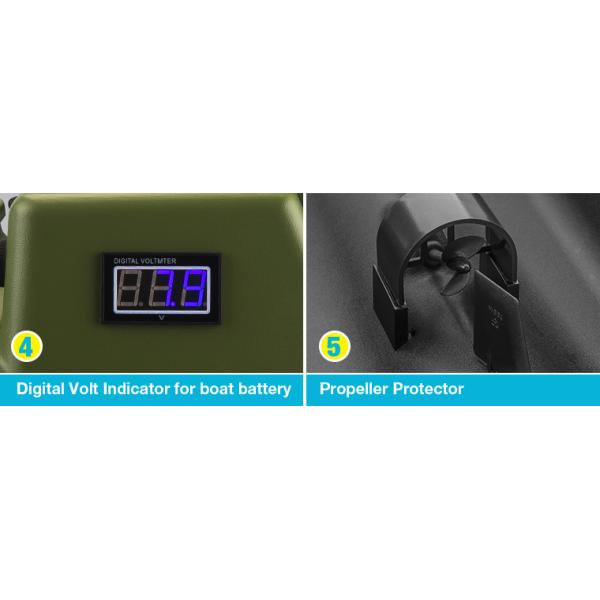 Green RC Fishing Bait Boat DEVC-104 7.4V / 6A lithium battery