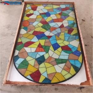 China Hand Crafted Architectural Stained Glass Panels Custom Patterns on sale