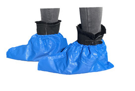 Quality Fluid Resistant Disposable Boot Covers Elasticized Seam With Textured Tread wholesale
