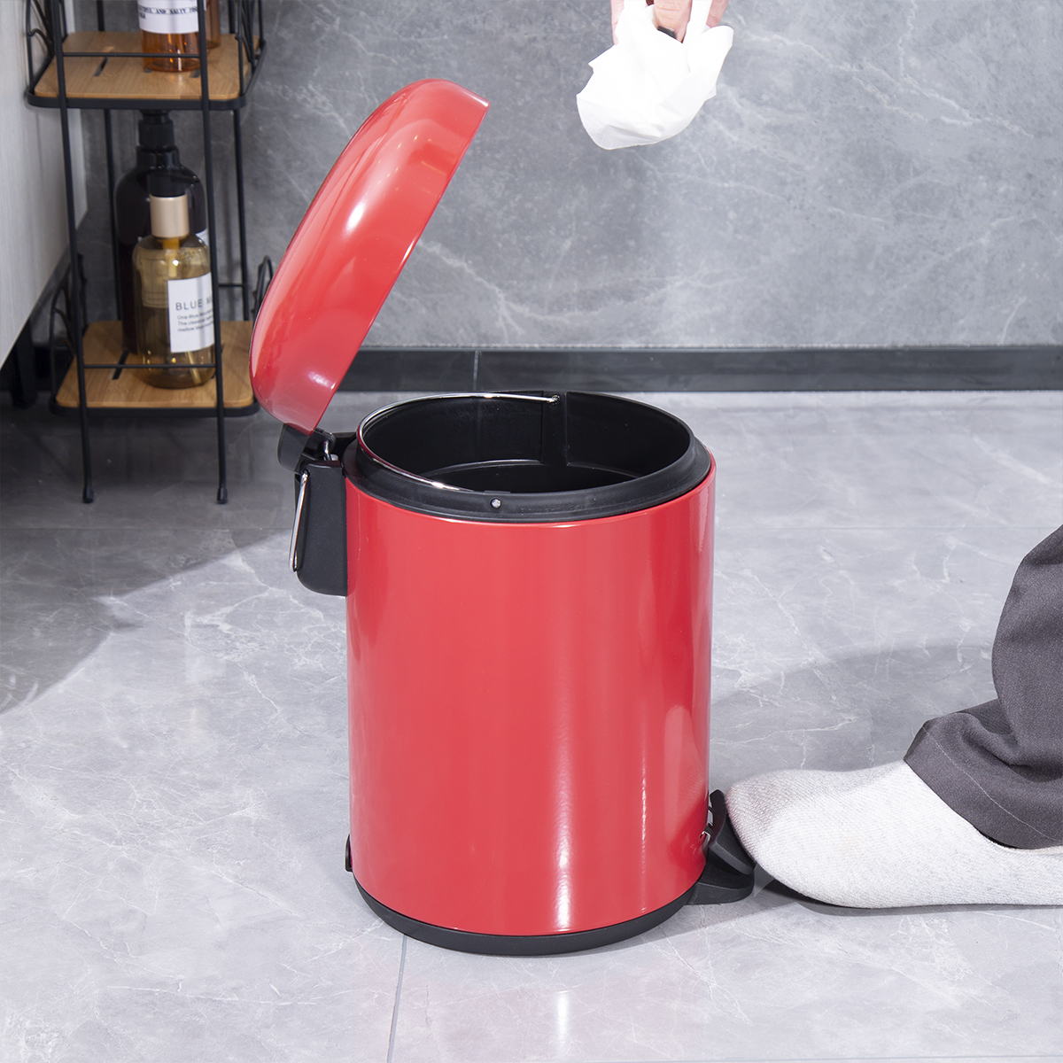 Customer Logo Stainless Steel Trash Bin Durable Pedal Bin Waste Bin Big Capacity 3L 5L 8L 12L 20L 30L Trash Can