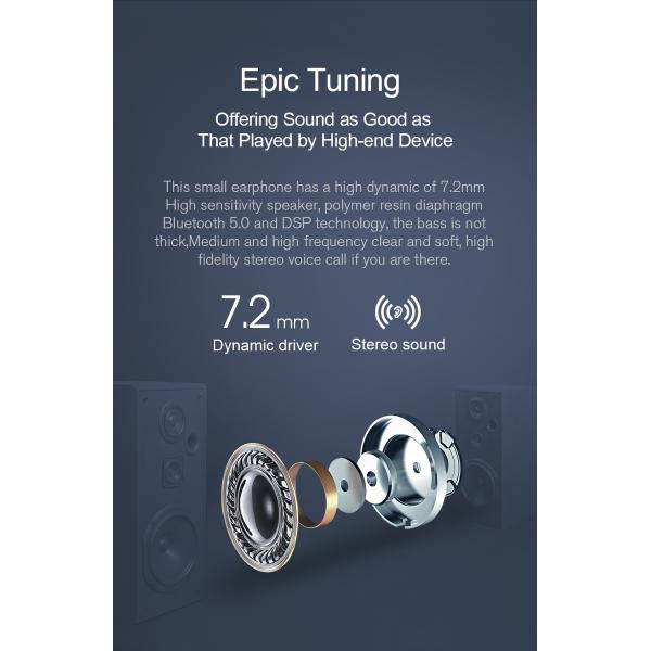 Gt1 Tws Fingerprint Touch Bluetooth Earphones Noise Cancelling HD Stereo Wireless Headphones