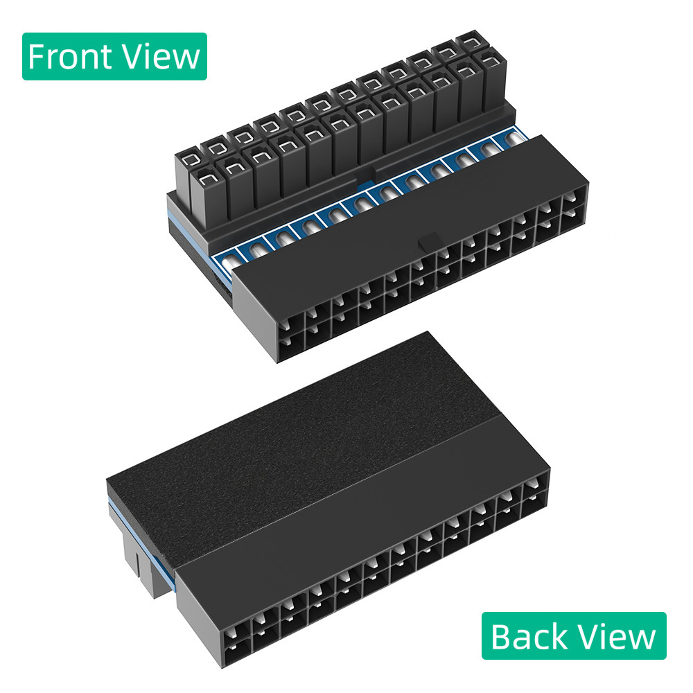 ATX 24Pin 90 Degree 24 Pin To 24pin Power Plug Adapter Mainboard Motherboard Power Connectors Modular For Power Supply