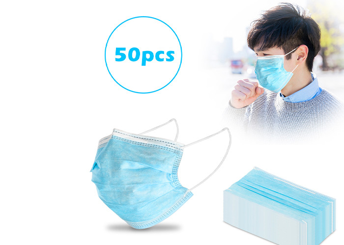 Outdoor Anti Pollution Dust Disposable Earloop Surgical Mask 3 Ply