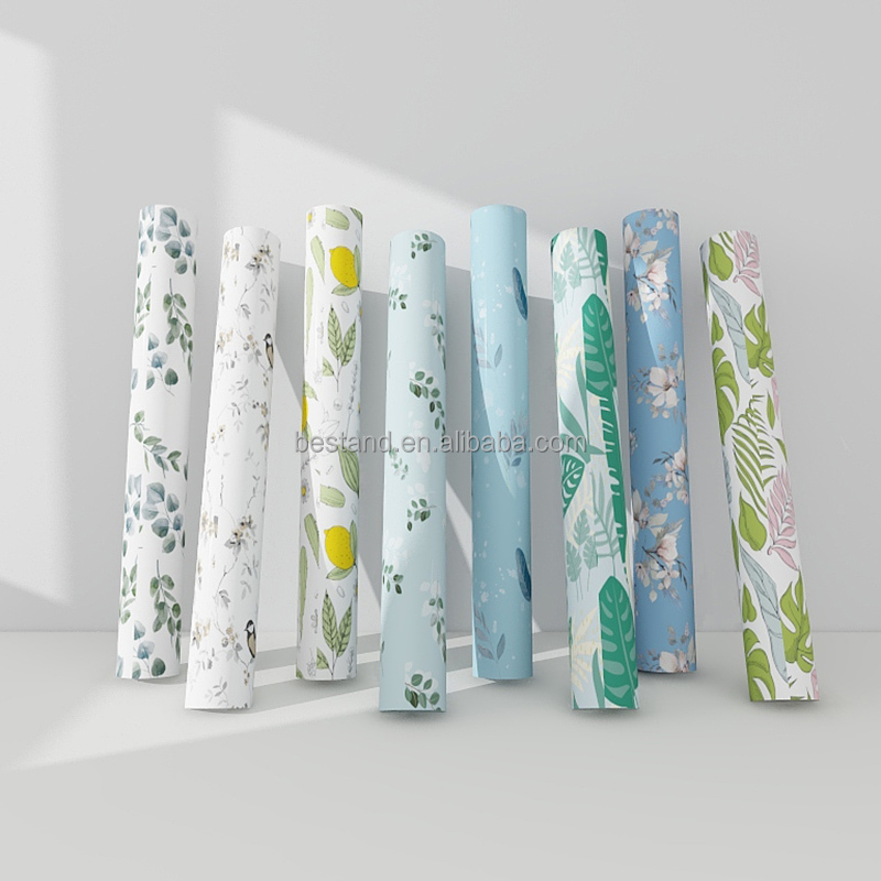 Self Adhesive Vintage Floral Wallpaper Shelf Liner for Dresser Drawers Cabinet Waterproof and Modern 3D Flower Design