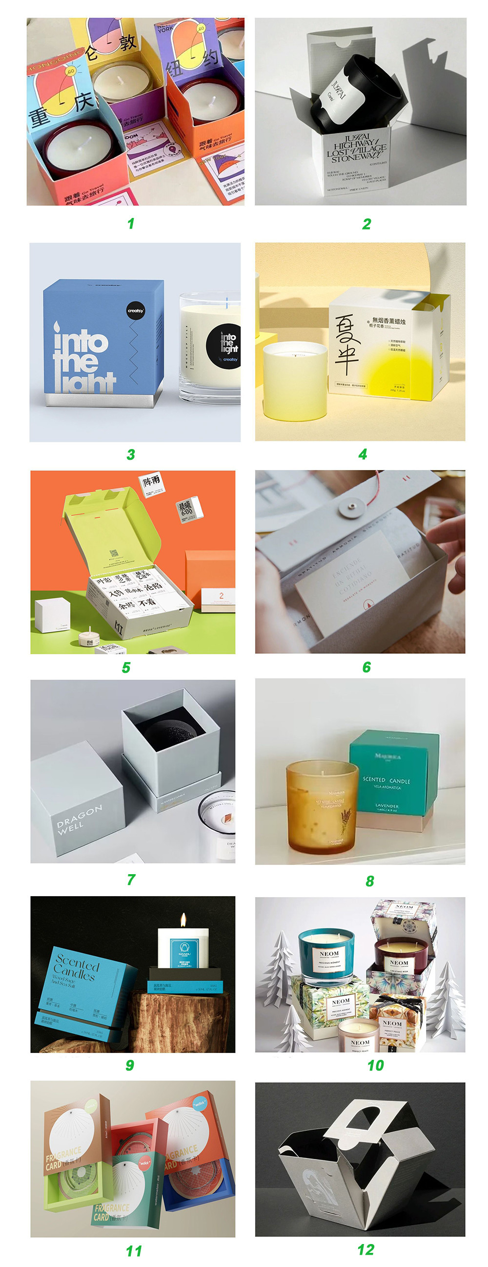Customizable White Rigid Candle Box Golden Foil Stamping White Foam Insert