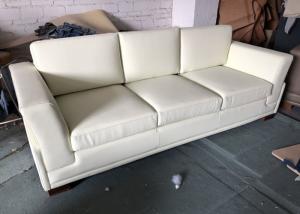 3 Seater Hotel Furniture Sleeper Sofa Handcrafted Microfiber Leather