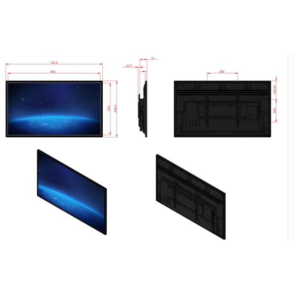32'' Touch Screen Teaching Board , 350cdm Advertising Display Monitor