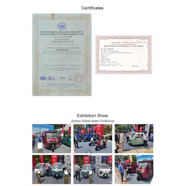 Open Body Type 1000W Zongshen 3 Wheel Electric Cargo Truck E Tricycle for Adults