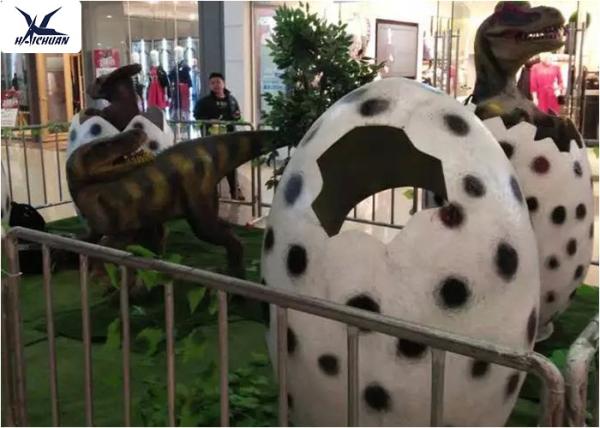 Playground Amusement Equipment Fiberglass Dinosaur Eggs Statues For Taking
