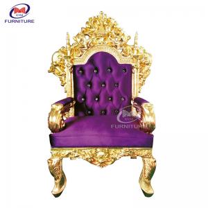 Quality Modern Royal Gold Purple King Lion Throne Chair Sofa For Wedding wholesale