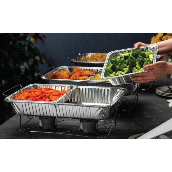 Disposable Food Packaging Disposable Tin Foil Dishes Catering Aluminium Foil Container Foil Tray With Plastic Lid