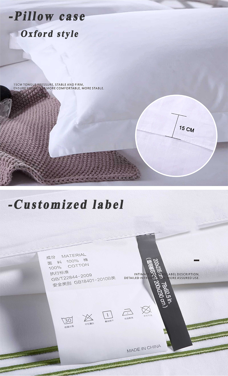 Custom Duvet Cover and Sheet White 100% Cotton Bedding Set for Luxury Hotel Comfort