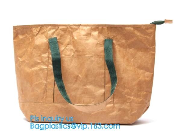Custom Eco friendly tyvek Lunch bag Insulated Cooler bag,tyvek kraft paper insulated aluminum foil lunch box bag with sn