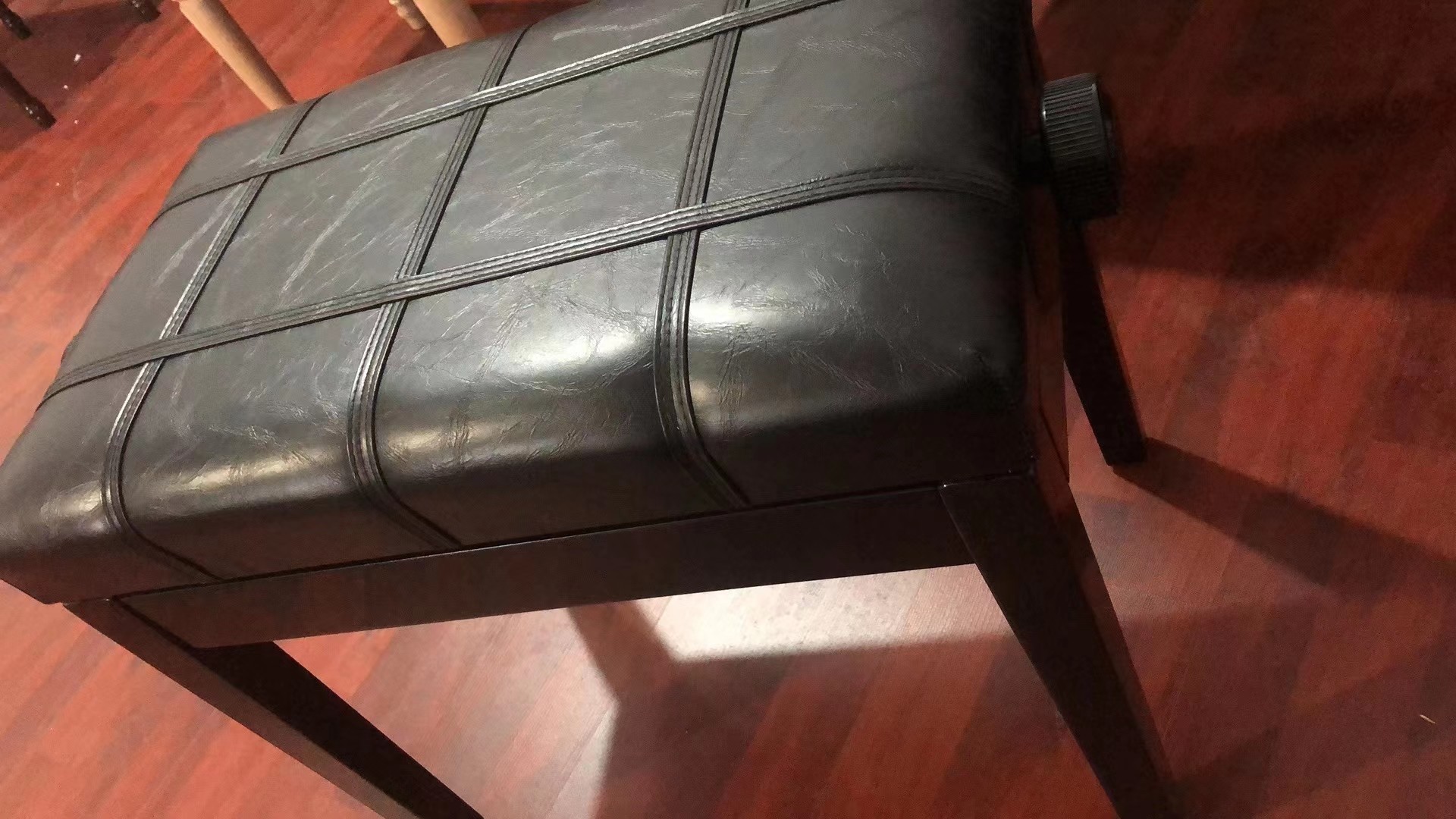 wholesaler Classic solid wood black leather wooden piano bench Solid Wooden adjustable Piano chair piano stool Piano ben