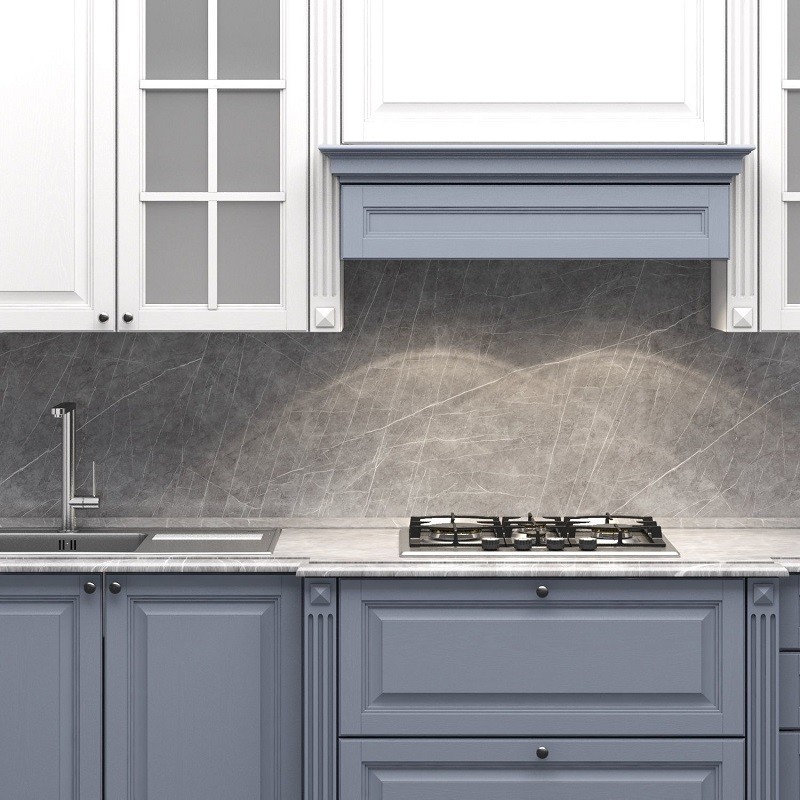 Sink And Oven Plywood Modern Prefab Cabinets Quartz Stone Top
