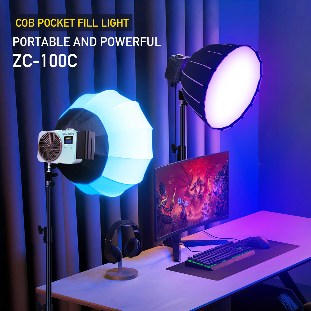 High-power 100w RGB color light mini live broadcast light suitable for outdoor selfie fill light