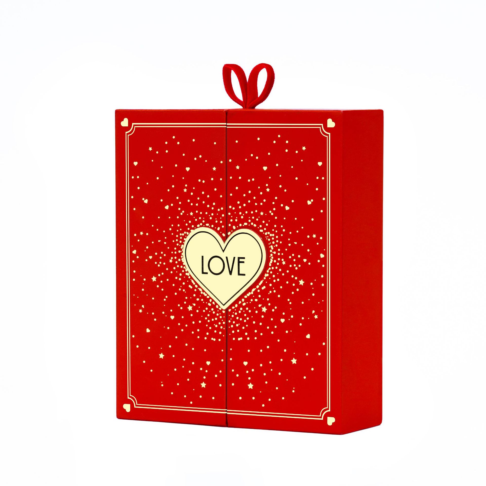 Jewelry Storage Box Luxury Double Heart-Shaped Flower Box Necklace Ring Earrings Box