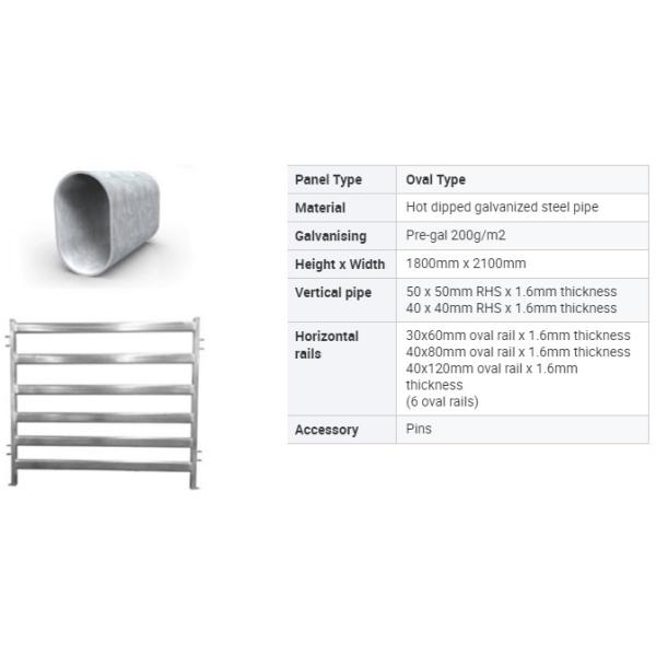 40x80mm Oval Tube Livestock Galvanized Horse Panels