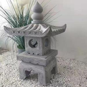 Quality Marble Sculpture Antique Japanese Pagoda Garden Lanterns Handmade Grey wholesale