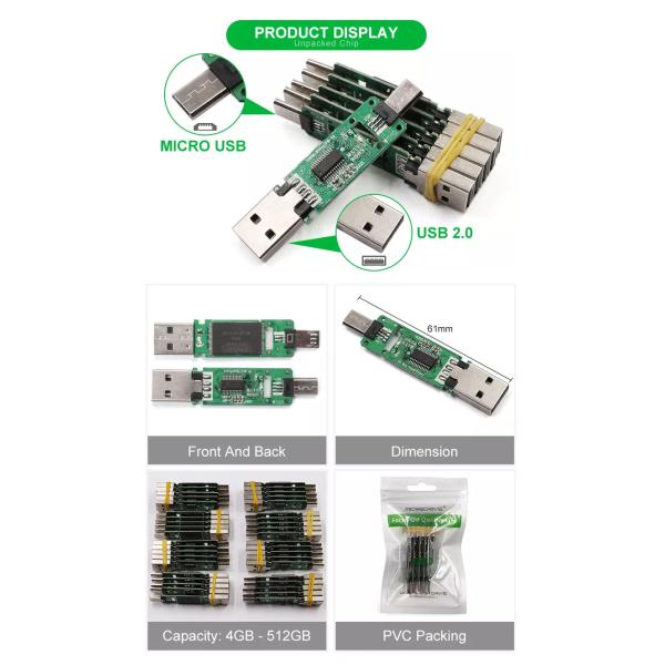 PCBA USB Type C Chip 3.0 8GB 16GB 32GB 64GB 128GB 256GB