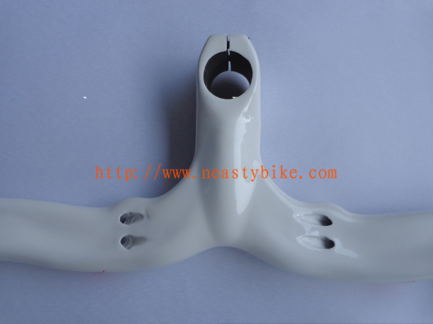 Bicycle parts NEASTY - Full Carbon White Road Bike/Bicycle Handlebar with integrated Stem