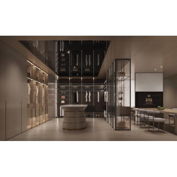 Customized Luxury Han Jade White Walk In Closet With Multiple Storage