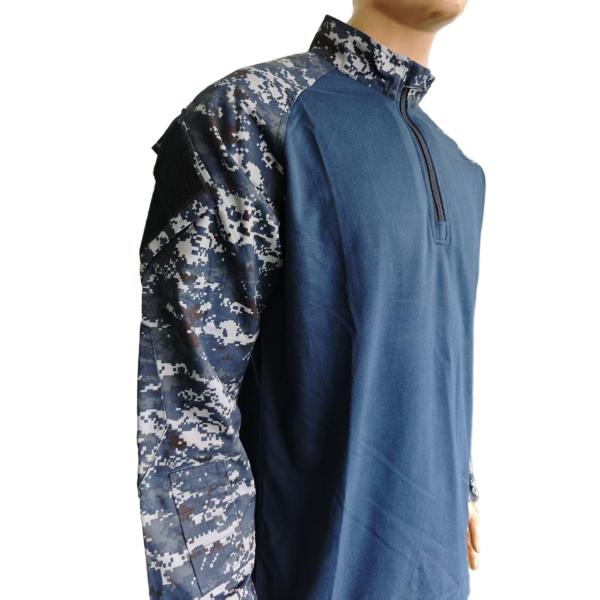 Operator OD Blue Frog Shirt Partial Zip Combat Uniform Breathable Polyester Cotton Knitted