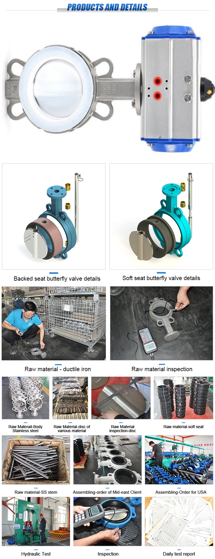 Motorized Actuated Cast Iron Flanged Electric Ventilation Butterfly Valve for Solution