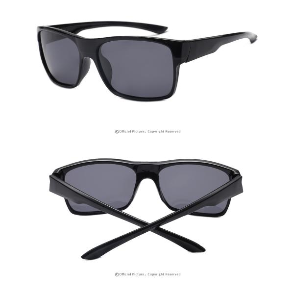 Square Cycling 144MM Sports Sunglasses Classic Black Lens Anti Glare