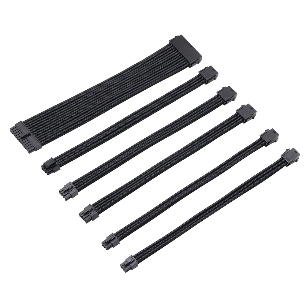 PSU Cable Kit Elbow Data Cable Computer PVC Heat And Wear Nylon Material 18AWG PET Sleeving Extension