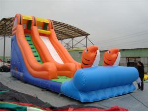 China Rotating Large Inflatable Slide With Inflatable Trampoline Jumping Bouncer on sale
