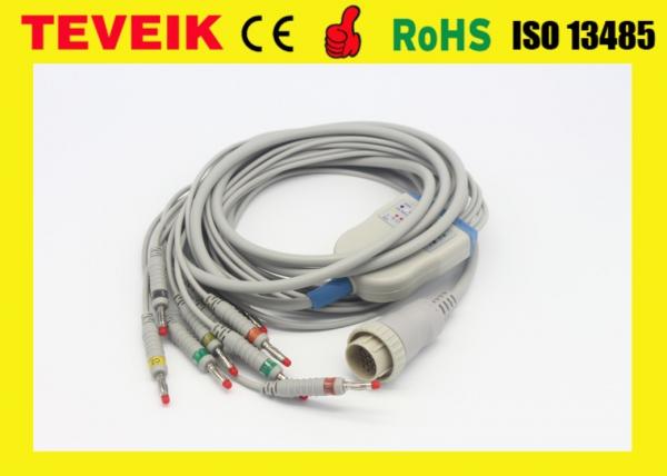 Cheap Teveik Factory Price of 10 Leads Kenz 103,106 ECG EKG Cable, Banana 4.0 IEC 4.7K Resistor for sale