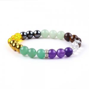 China Handmade Elastic Crystal Gemstone Bead Money Wealth Bracelet on sale