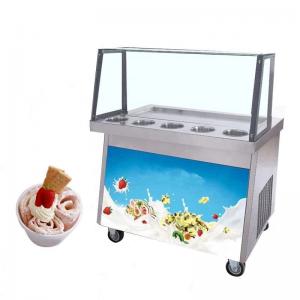 Quality Thai Square 1000W Rolled Ice Cream Maker Yogurt Maker Machine With Scraper wholesale